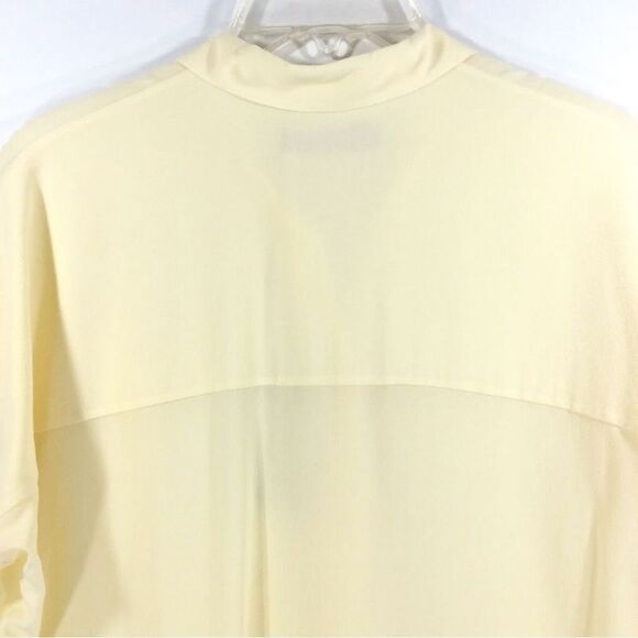 Everlane The Clean Silk Short-Sleeve Square Boxy Shirt Pale Yellow Size 0 NWT - Picture 8 of 15